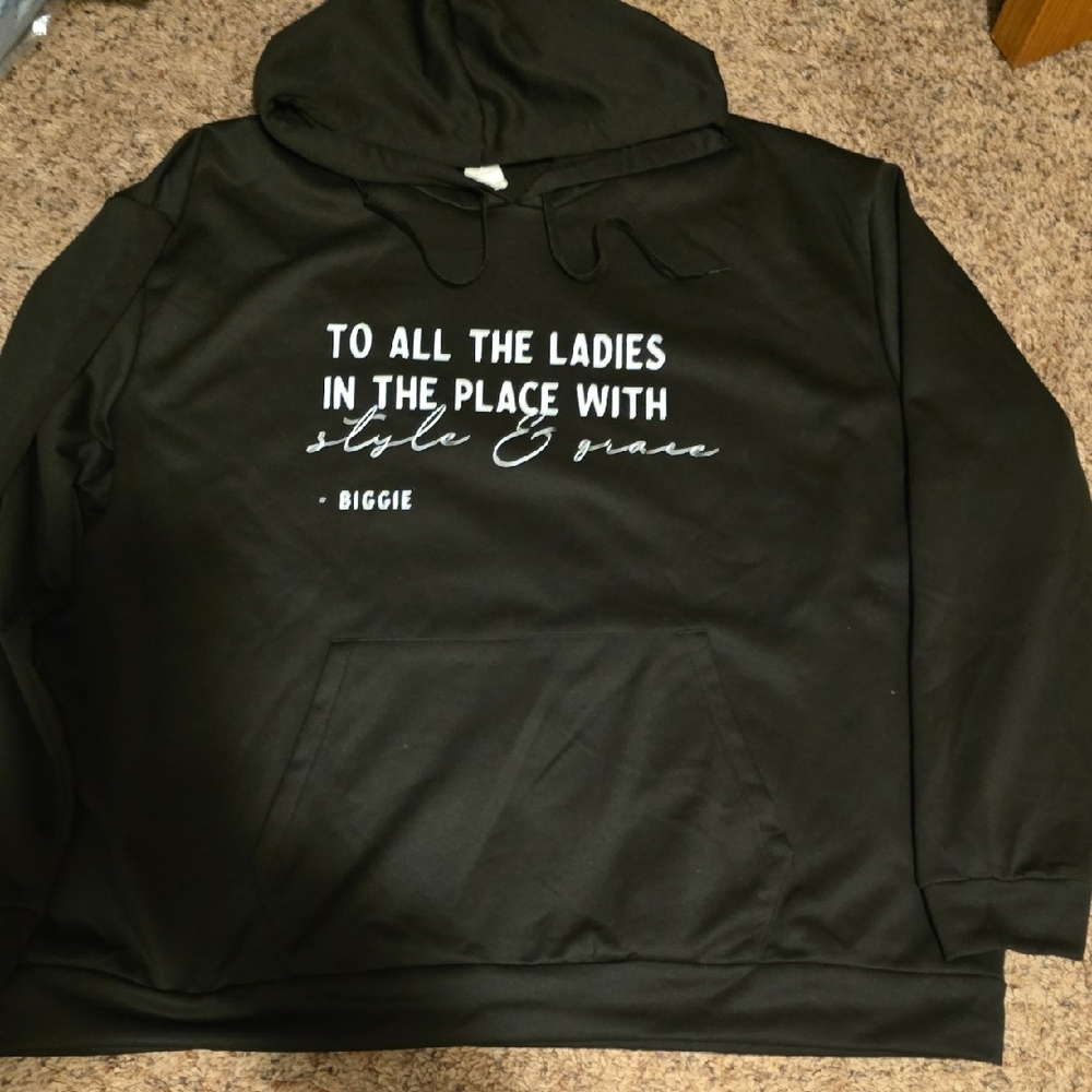 Black Hoodie with Quote Print